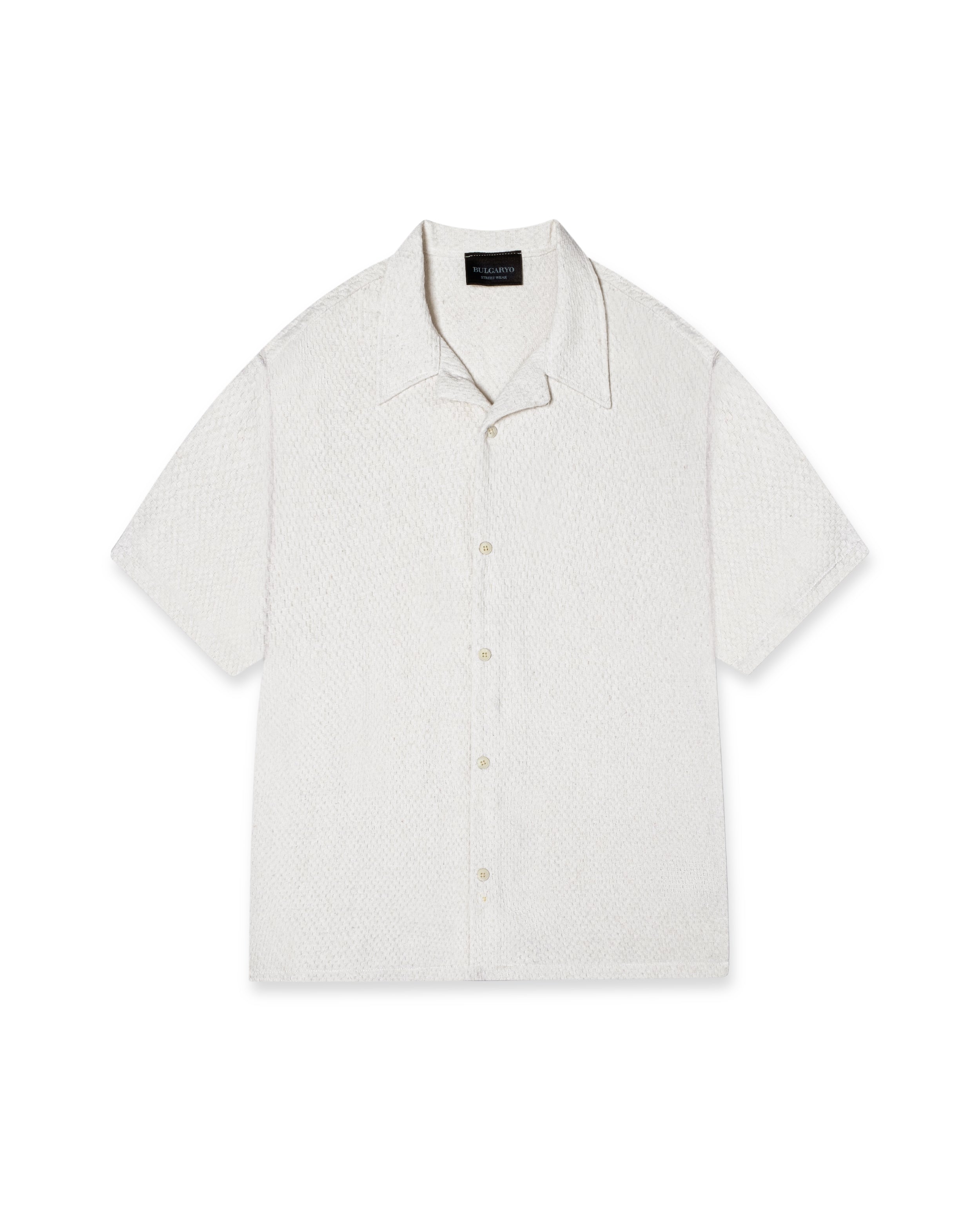 BOTTONED T - SQUARE WHITE