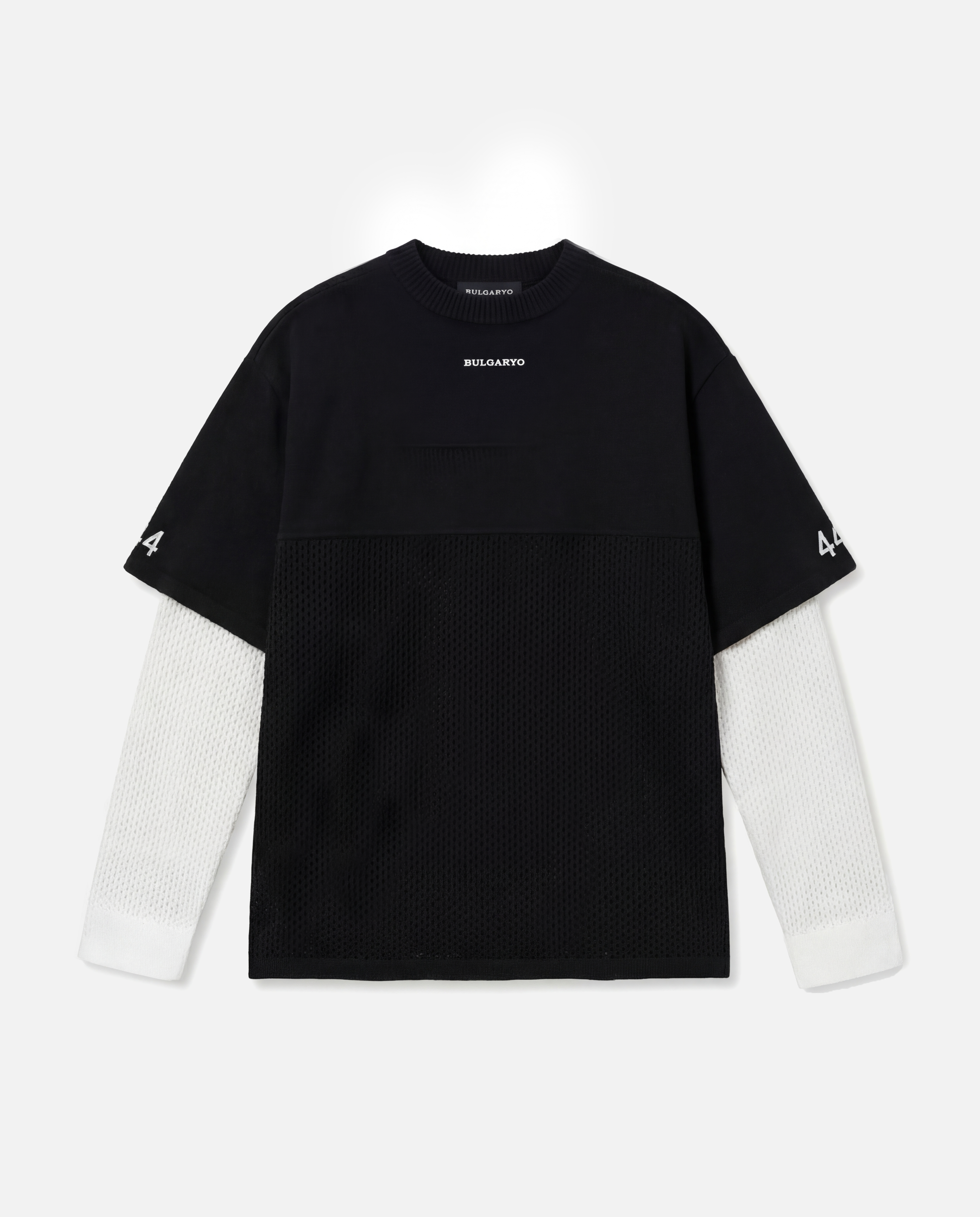 T DOUBEL SLEEVE KNIT BLACK
