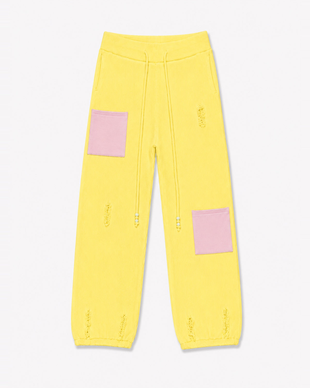 GRID KNIT PANTS YELLOW