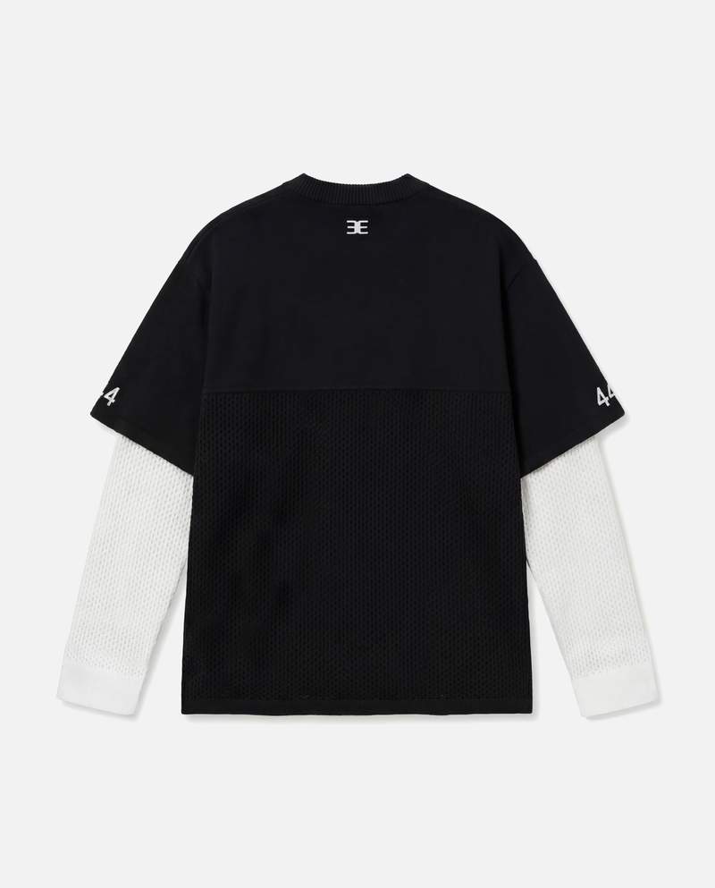 T DOUBEL SLEEVE KNIT      BLACK