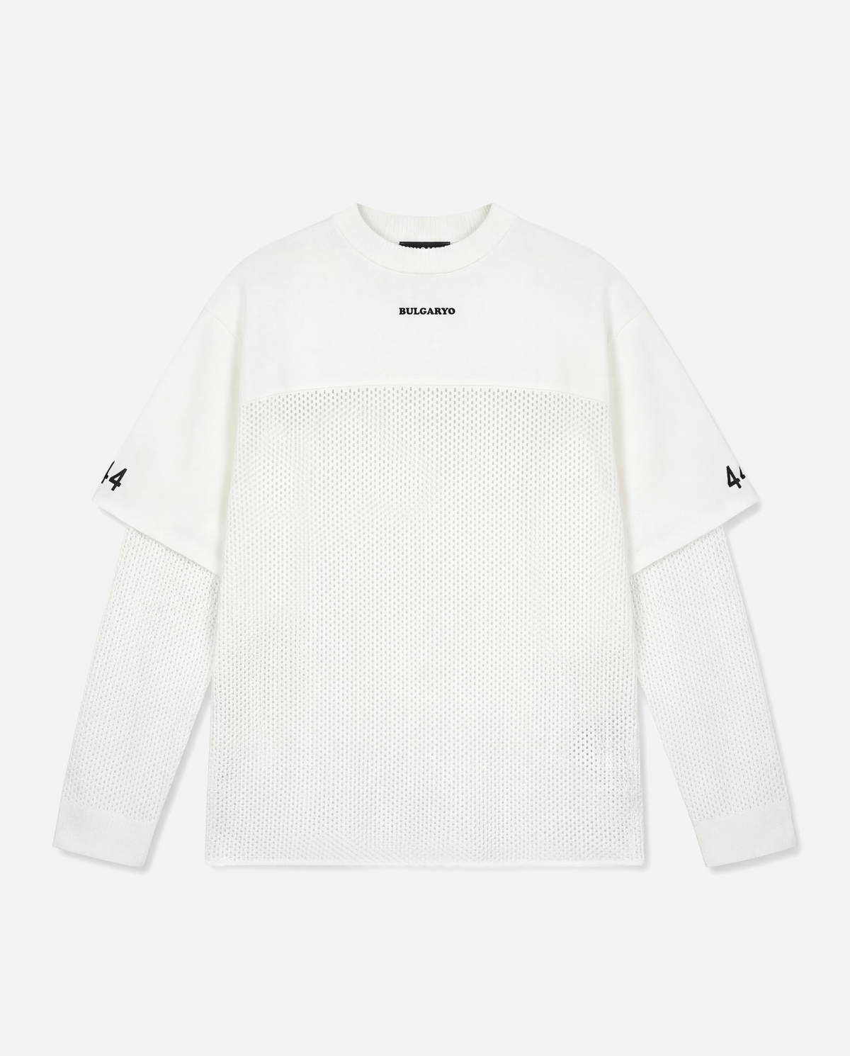 T DOUBEL SLEEVE KNIT      WHITE