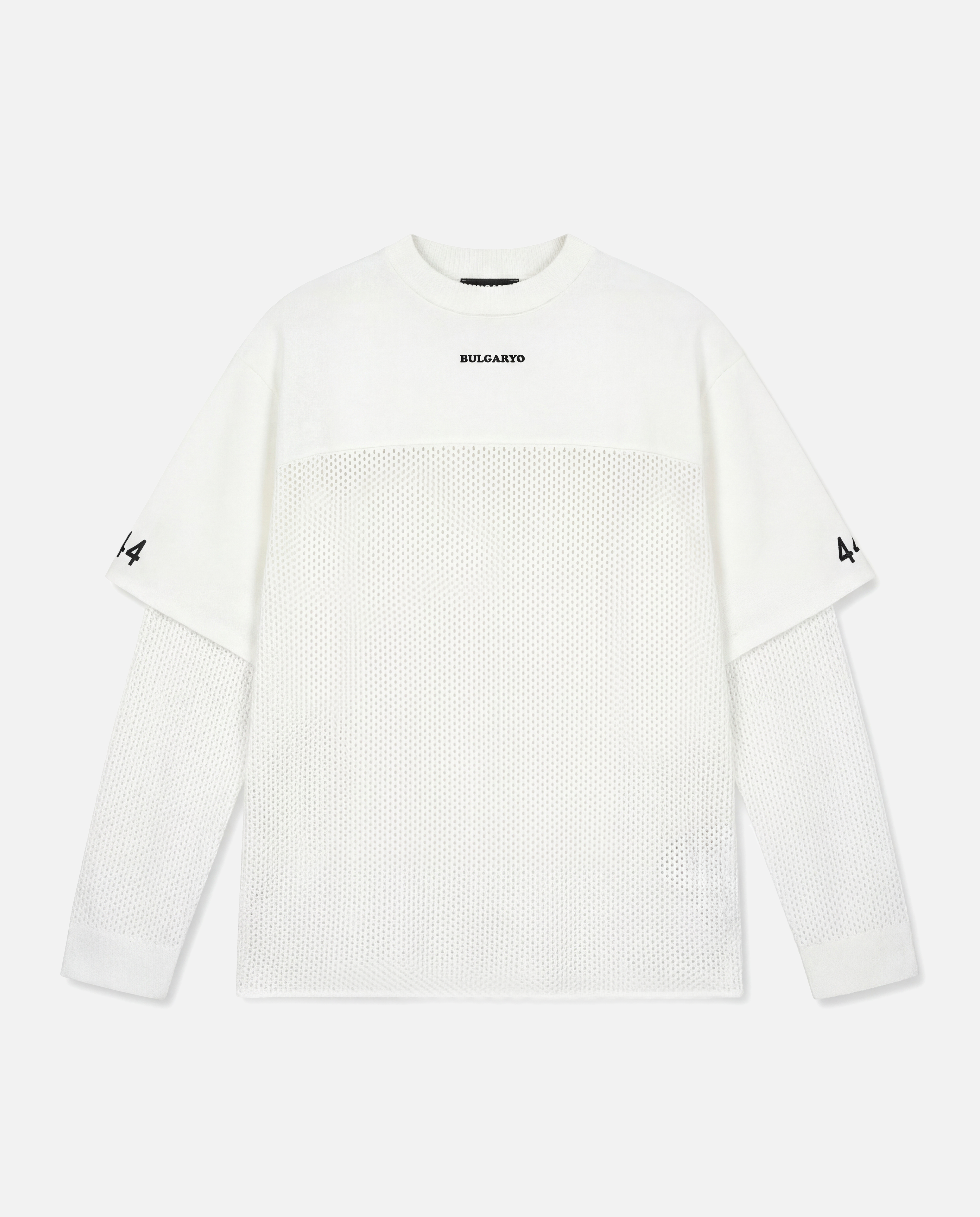 T DOUBEL SLEEVE KNIT      WHITE
