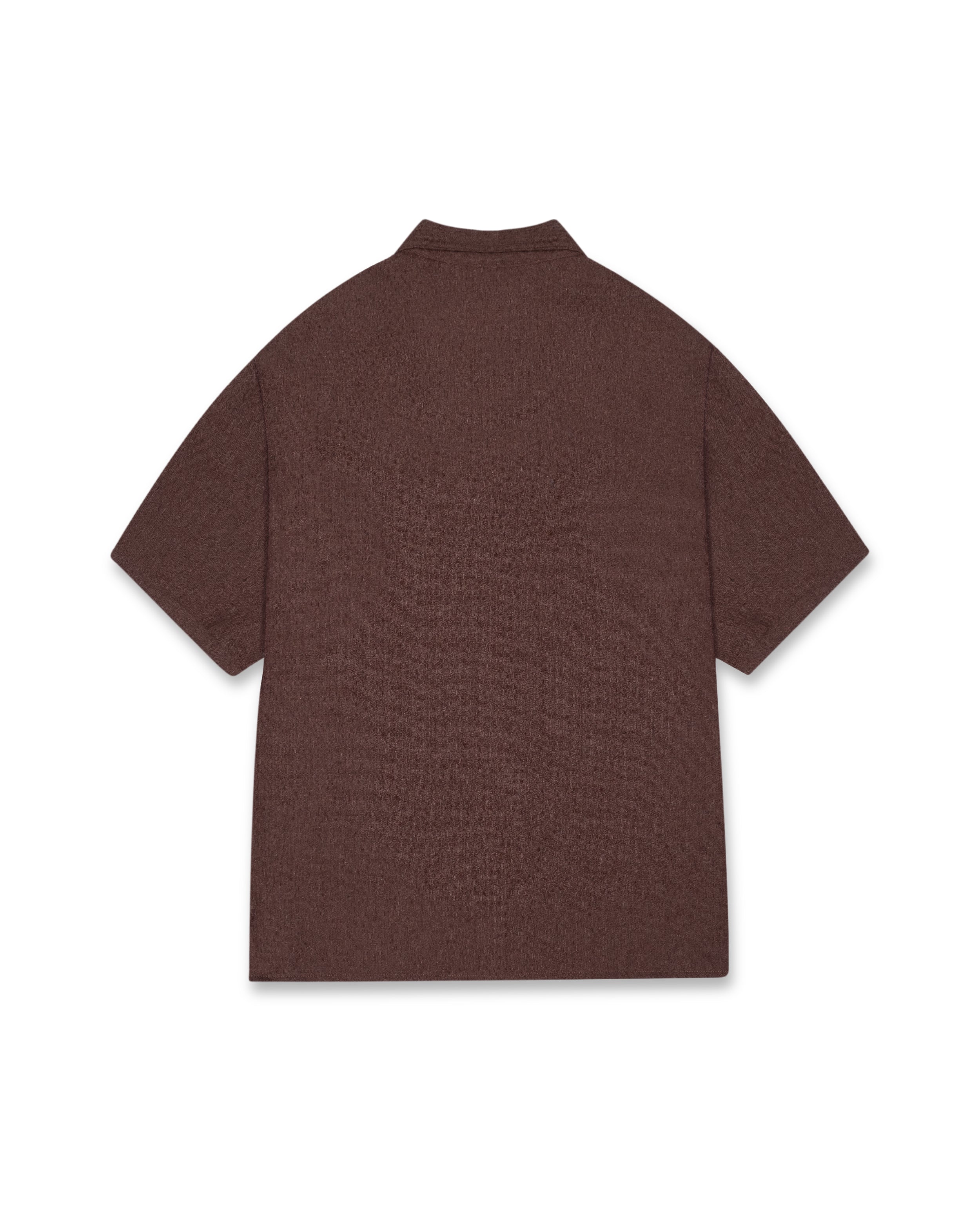 BOTTONED T - SQUARE BROWN