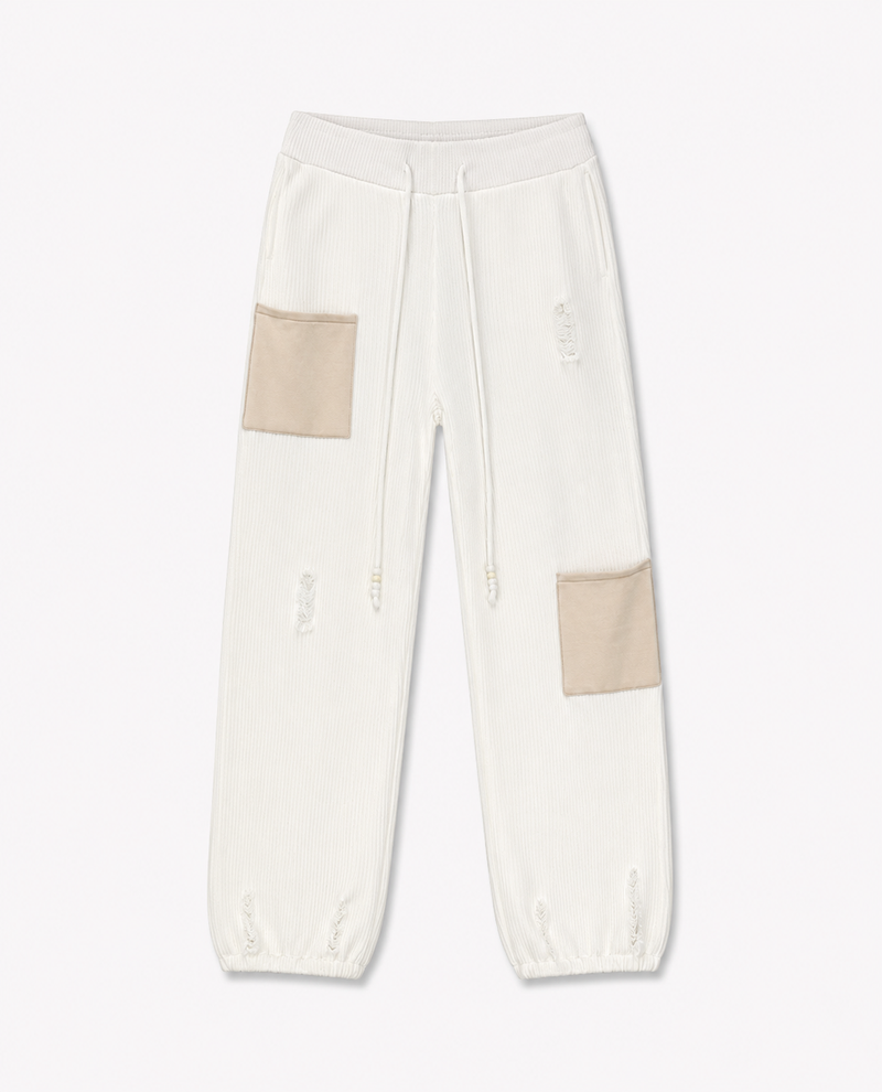 GRID KNIT PANTS           WHITE