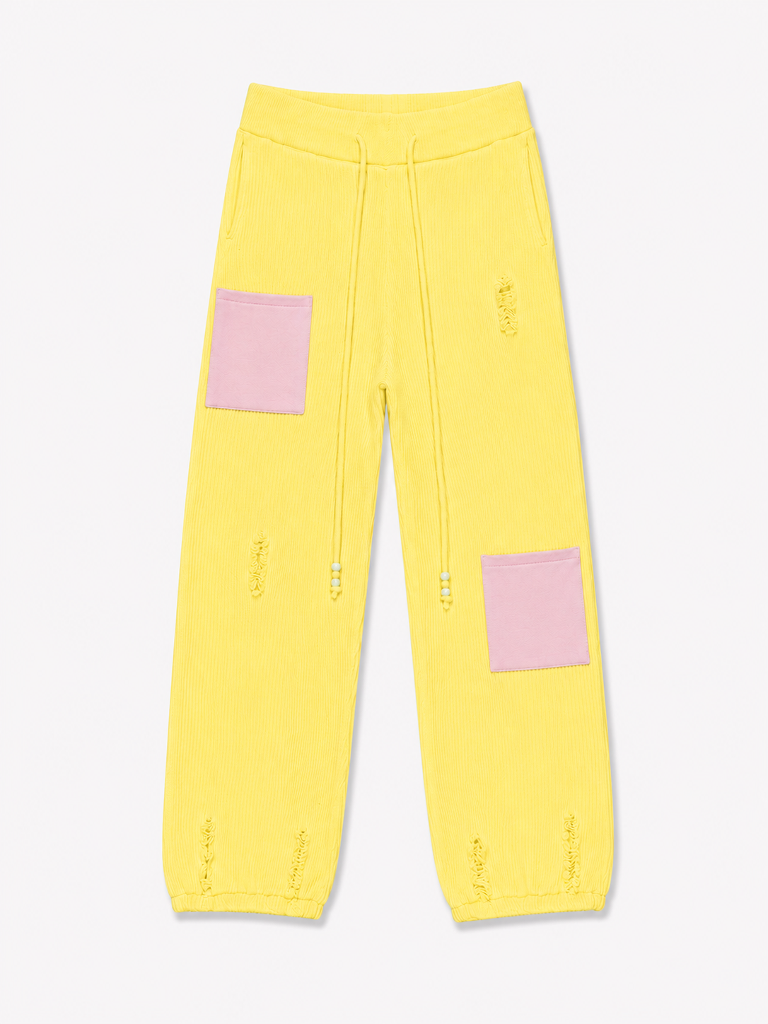 GRID KNIT PANTS           YELLOW