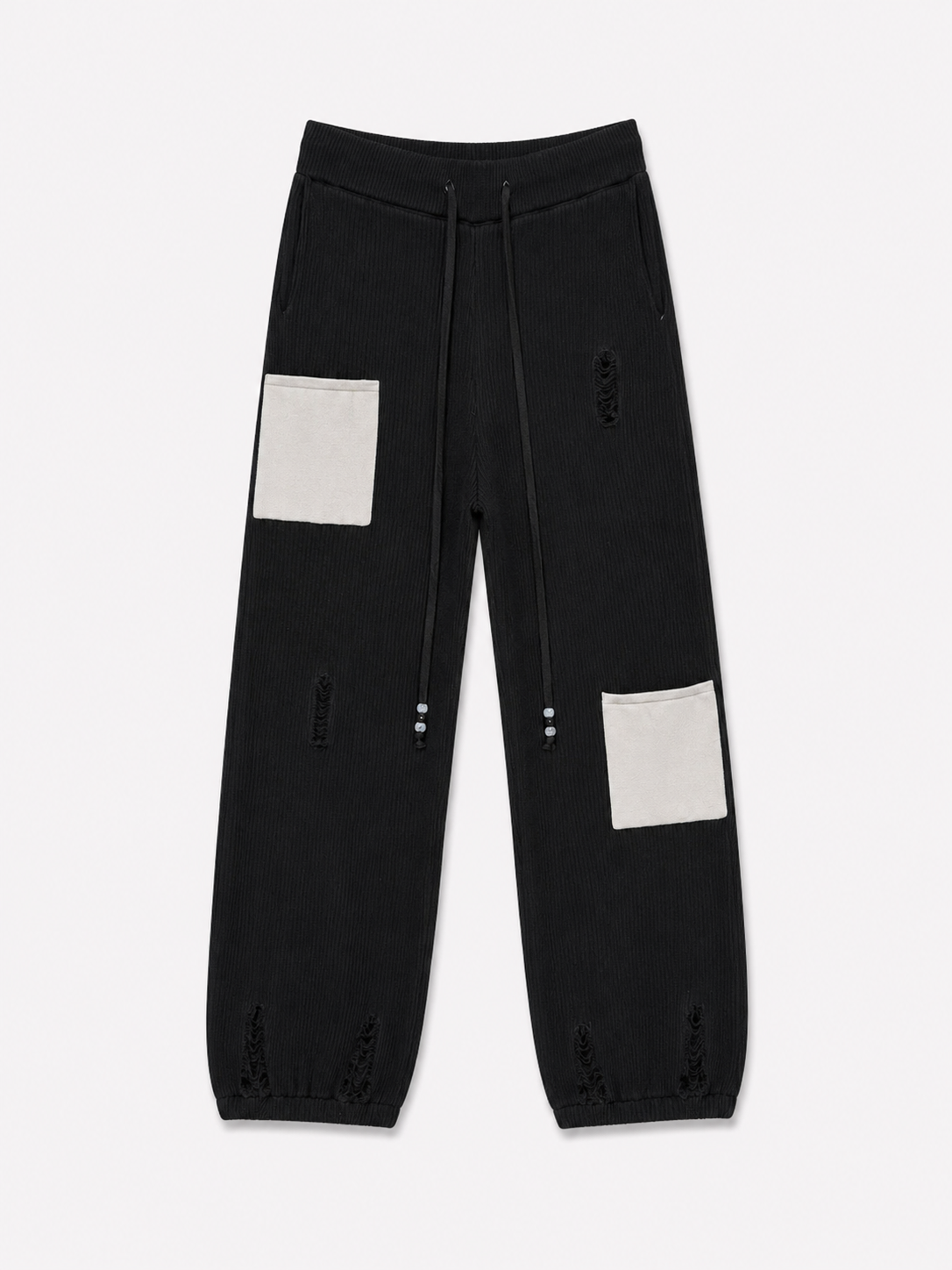 GRID KNIT PANTS           BLACK