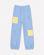 GRID KNIT PANTS           L.BLUE